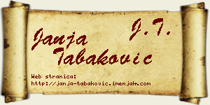 Janja Tabaković vizit kartica